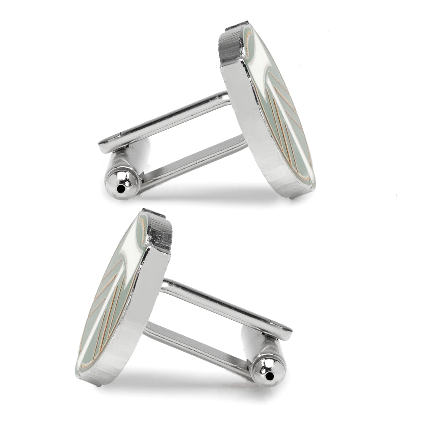 Portland Timbers Silver Plated Logo Cufflinks with Green Enamel - Image 4