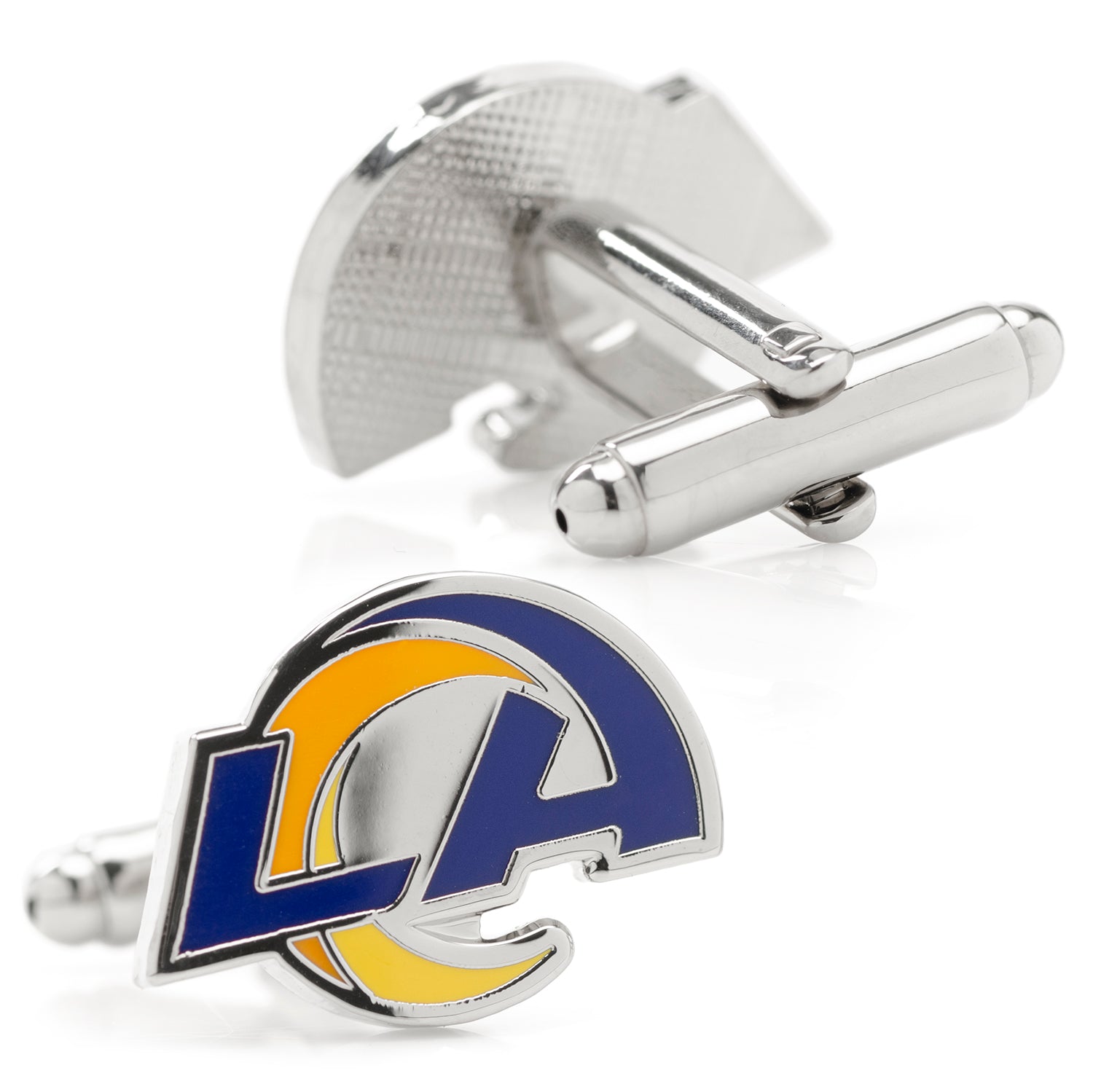 Los Angeles Rams NFL Logo Cufflinks in Silver Tone Enamel - Image 2