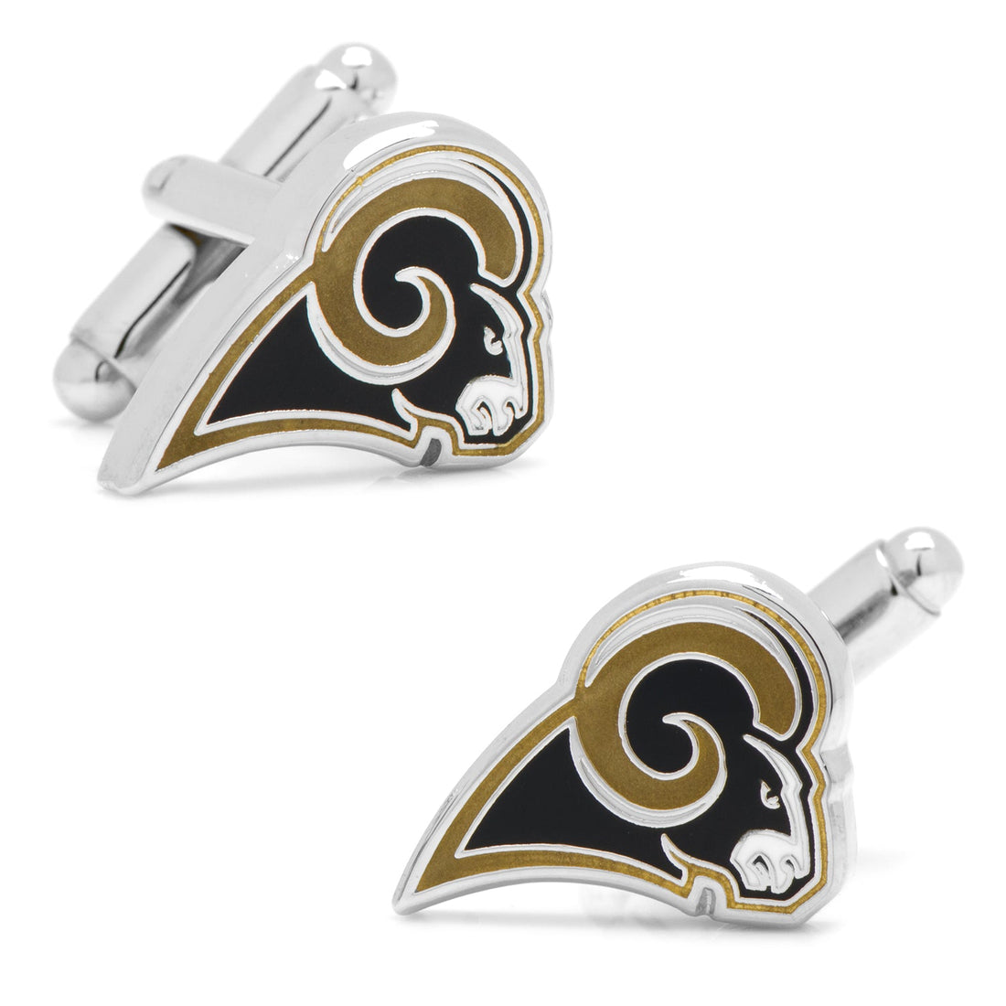 Los Angeles Rams NFL Logo Cufflinks in Silver Tone Enamel - Image 4
