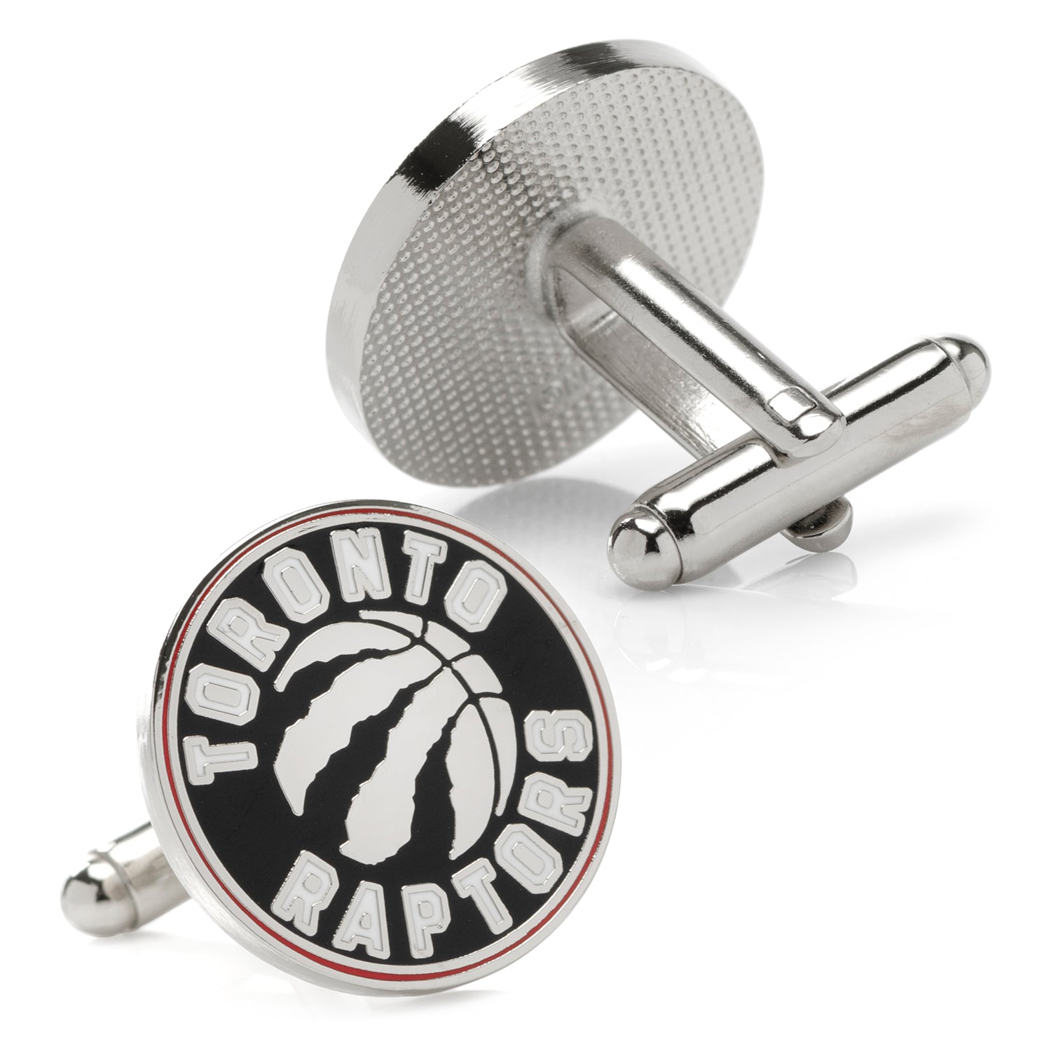 Toronto Raptors NBA Basketball Team Logo Silver Tone Cufflinks - Image 2