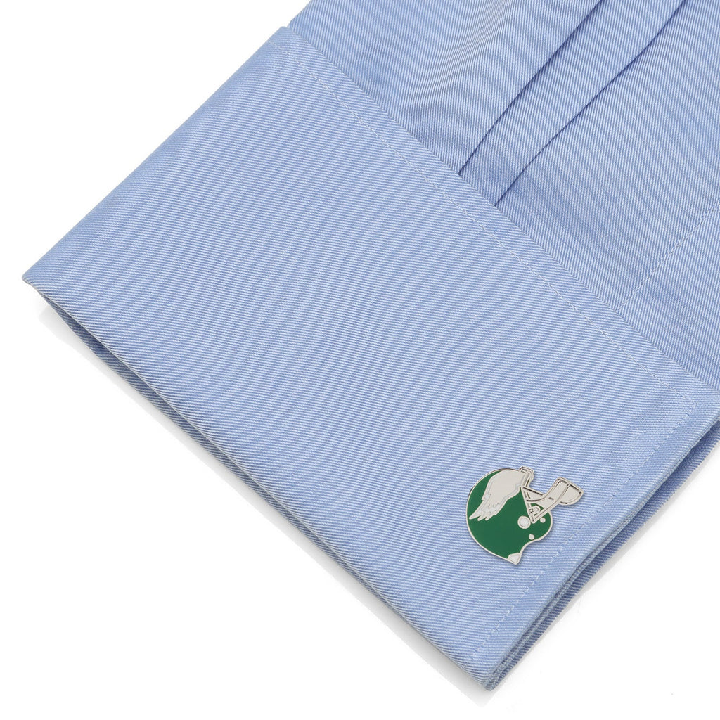 Philadelphia Eagles Retro Helmet Cufflinks in Silver Tone - Image 3