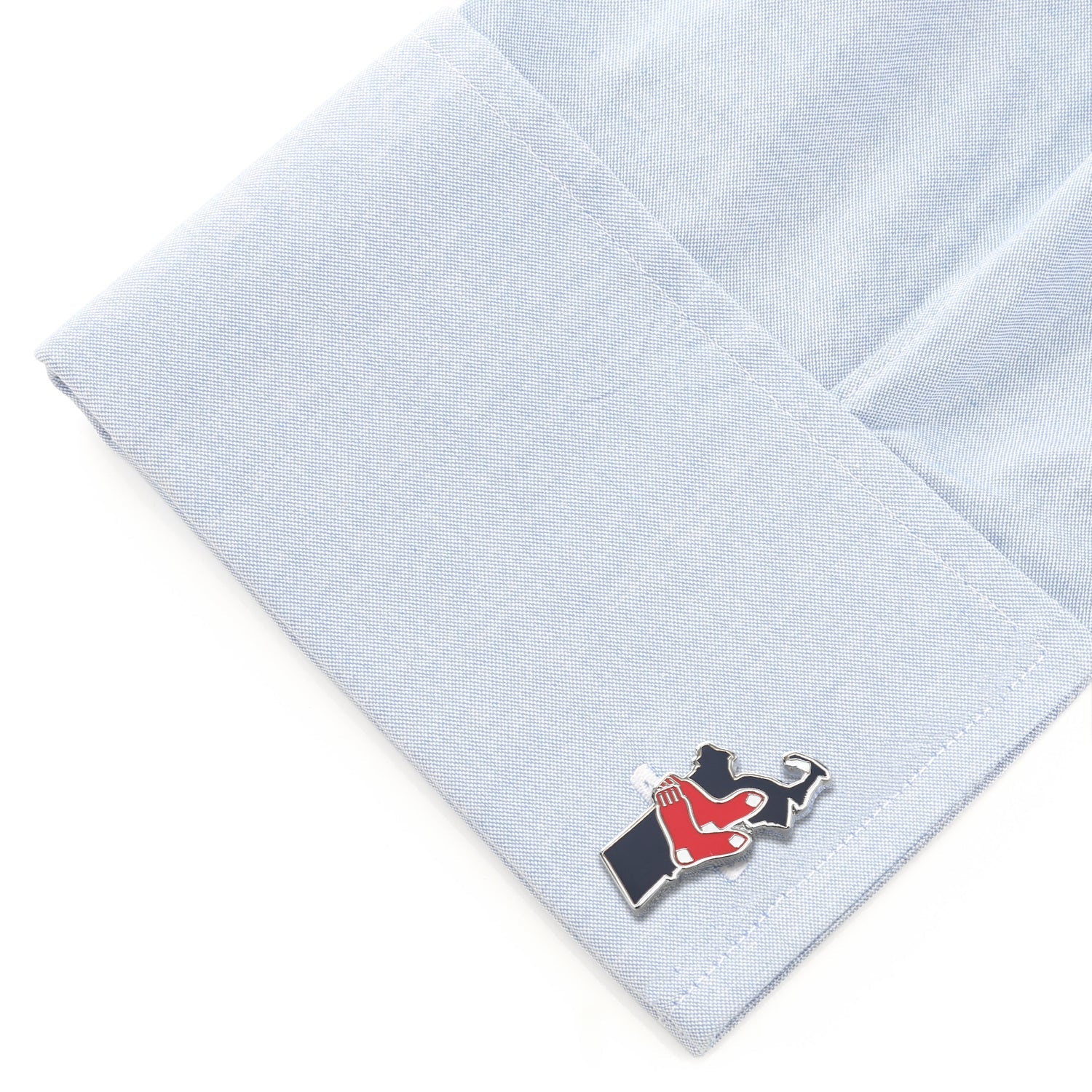 Boston Red Sox State Shaped Cufflinks in Silver and Enamel - Image 3