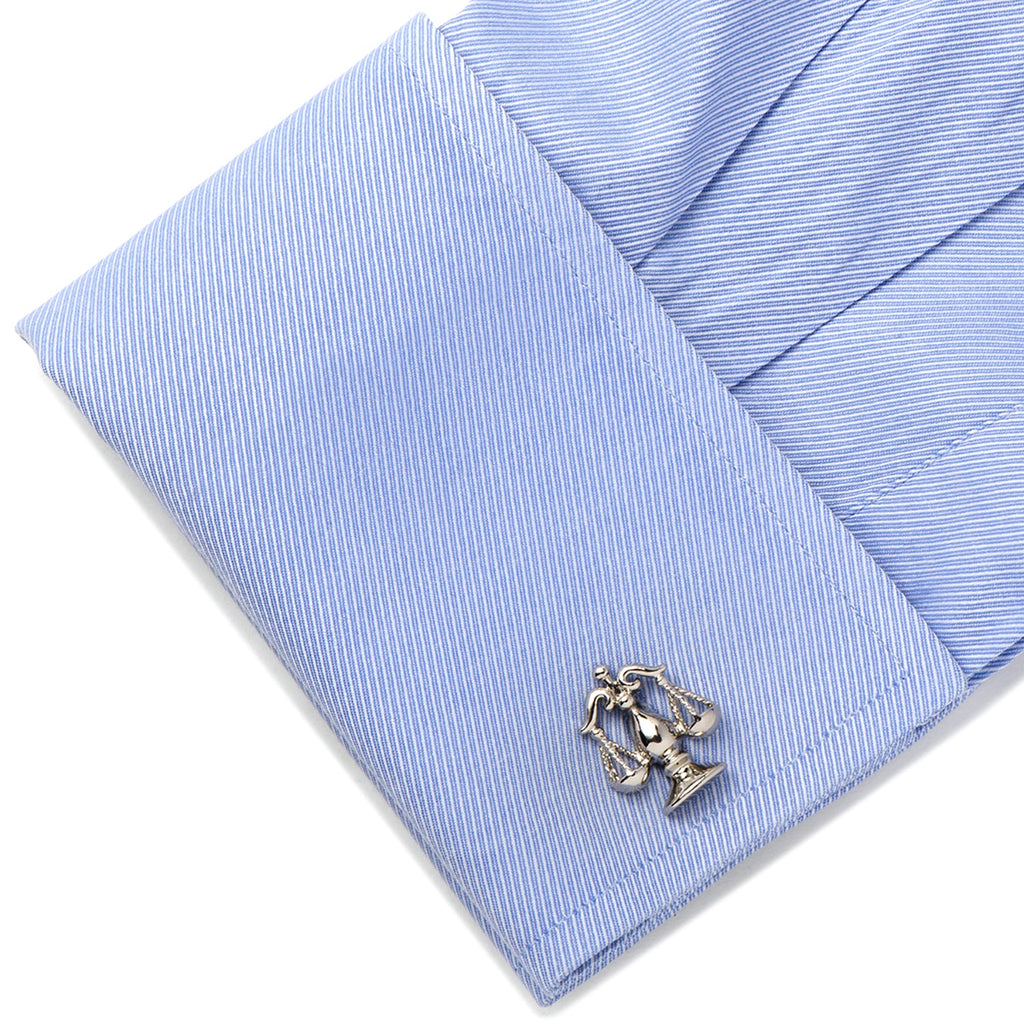 Silver Scales of Justice Cufflinks for Lawyers and Legal Pros - Image 3