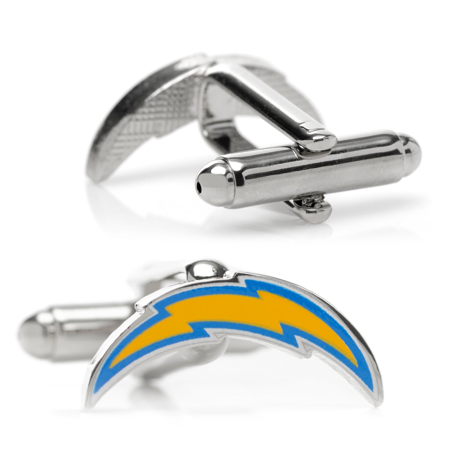 Los Angeles Chargers NFL Logo Cufflinks in Silver Tone Enamel - Image 2