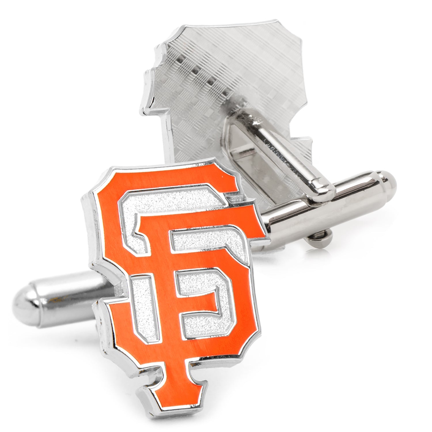 San Francisco Giants MLB Logo Cufflinks in Silver and Orange - Image 2