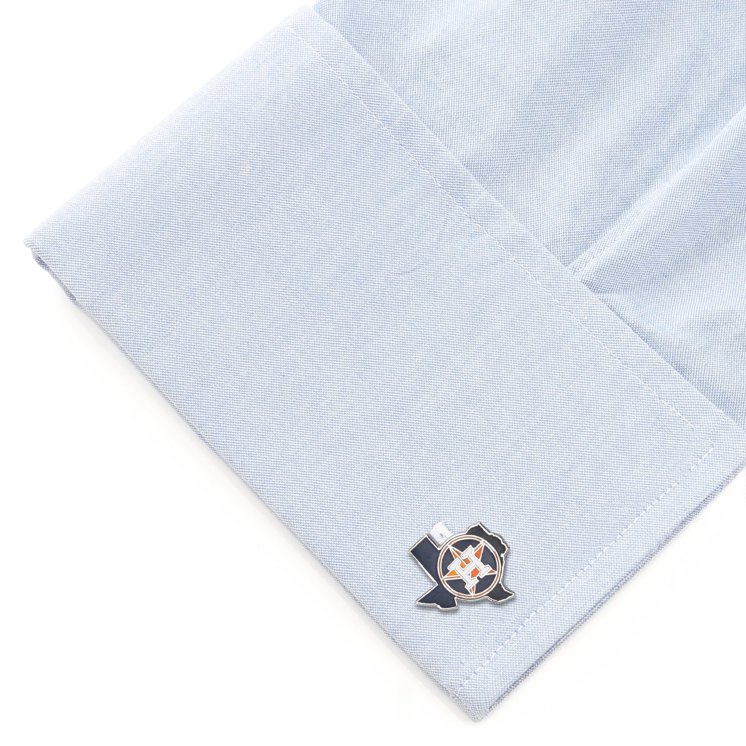 Houston Astros MLB State Shaped Cufflinks in Silver and Enamel - Image 3