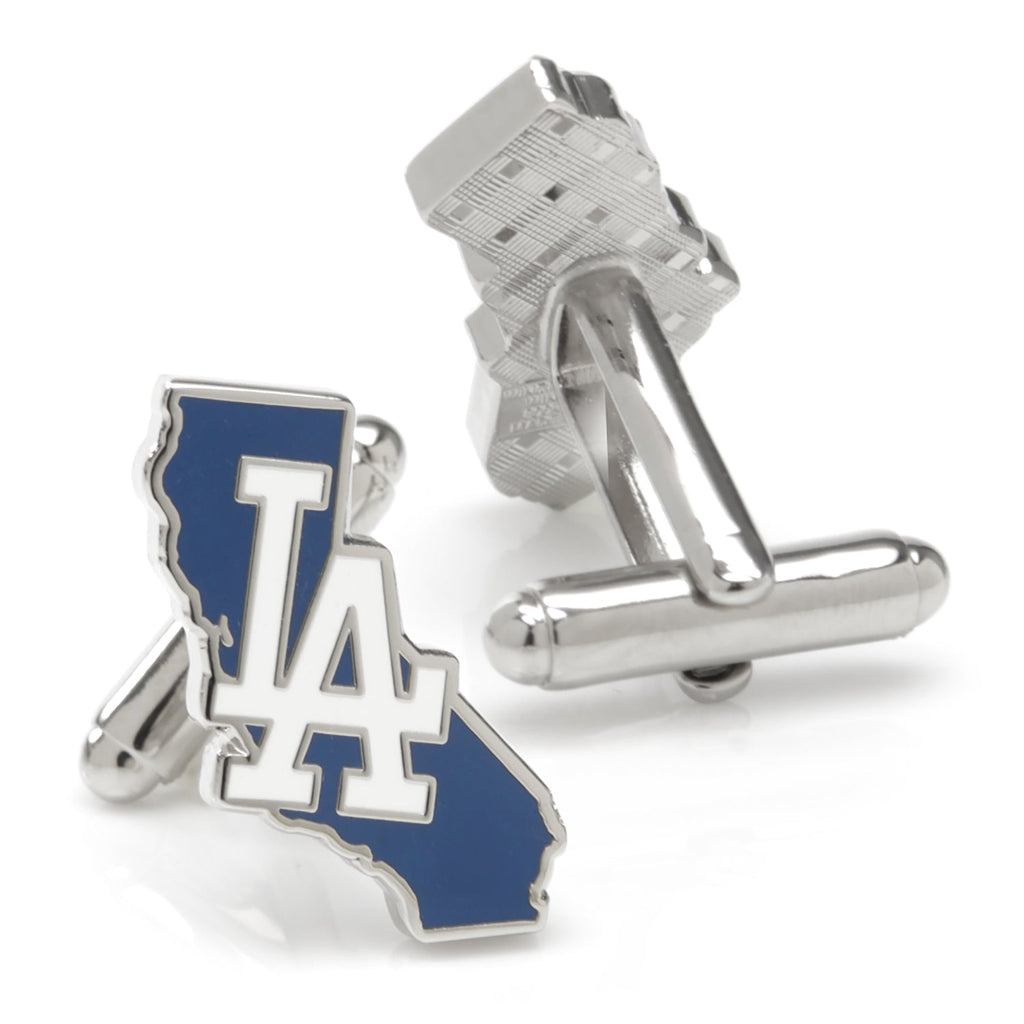 Los Angeles Dodgers MLB State Shaped Silver Tone Cufflinks - Image 2