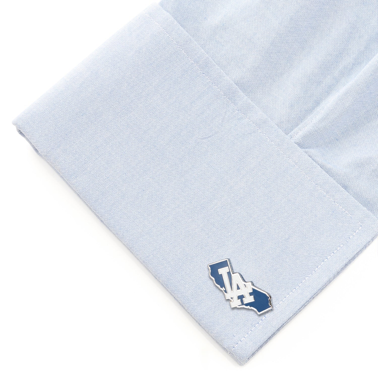 Los Angeles Dodgers MLB State Shaped Silver Tone Cufflinks - Image 3