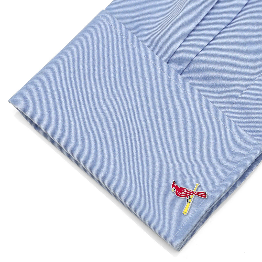 St. Louis Cardinals MLB Logo Cufflinks in Silver Tone - Image 3