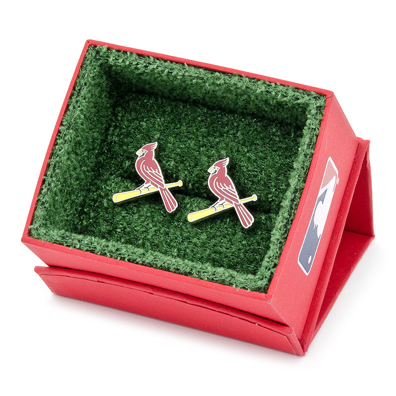 St. Louis Cardinals MLB Logo Cufflinks in Silver Tone - Image 4