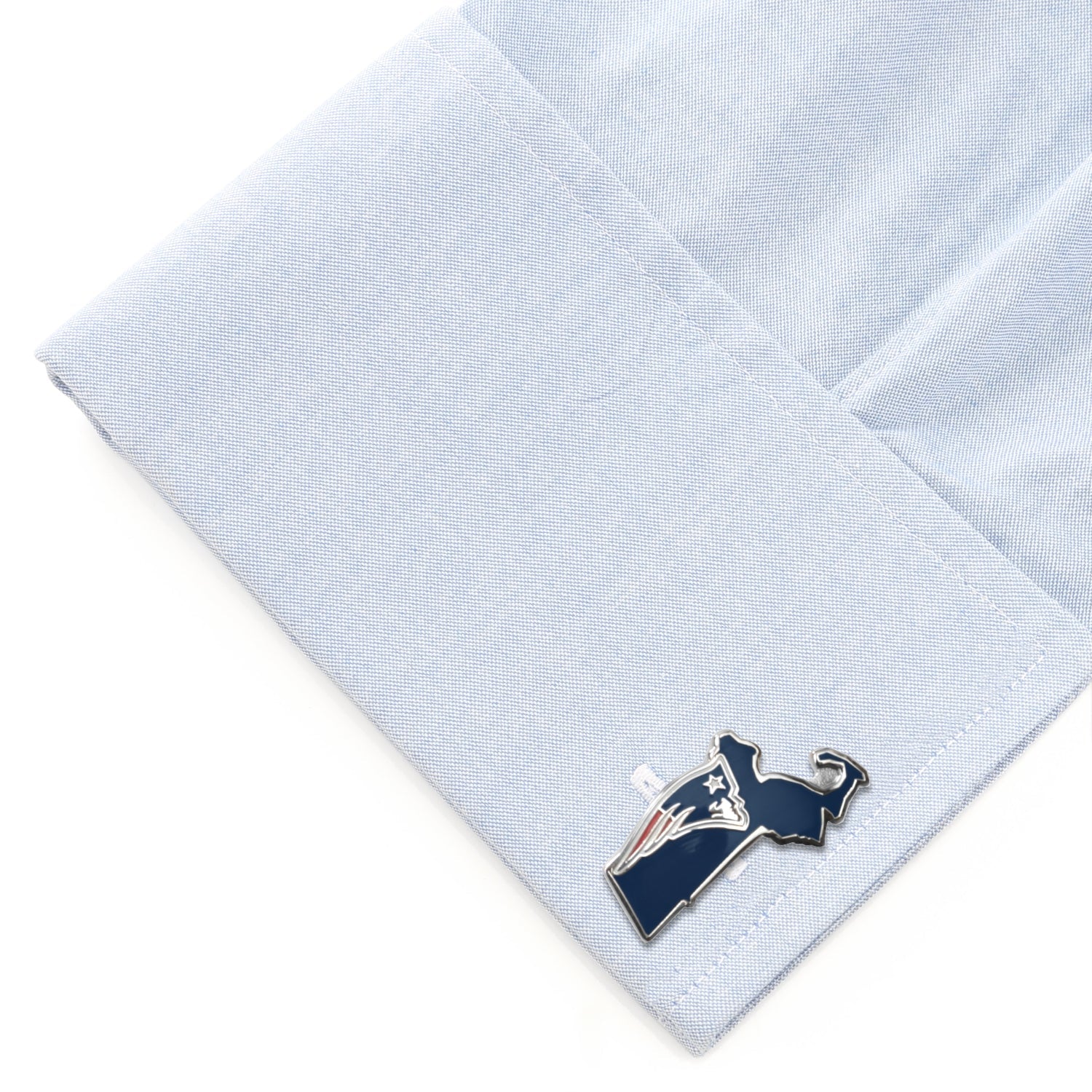 New England Patriots State Map Cufflinks in Silver Tone - Image 3
