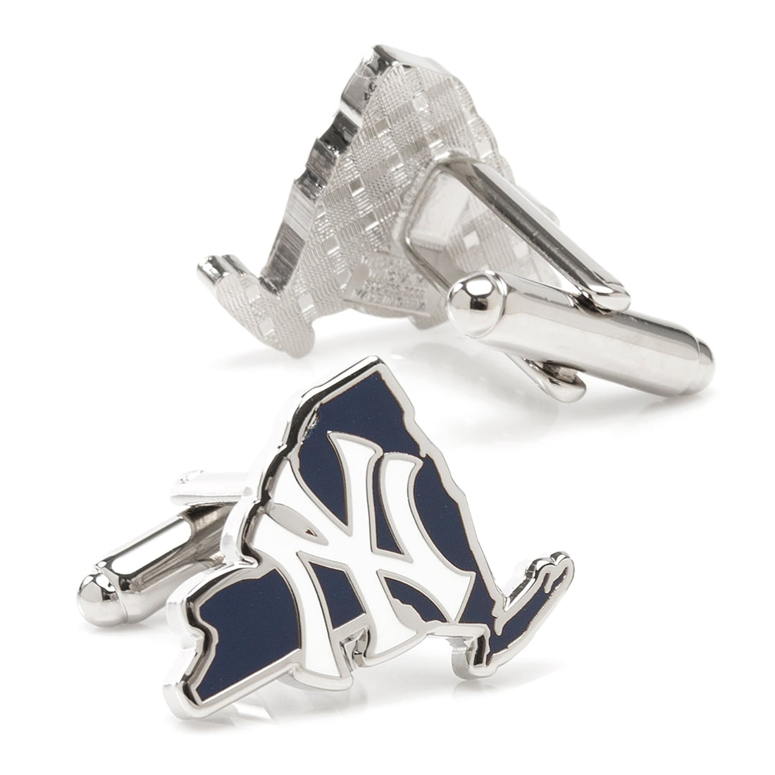New York Yankees State Shaped Cufflinks in Silver Tone - Image 2