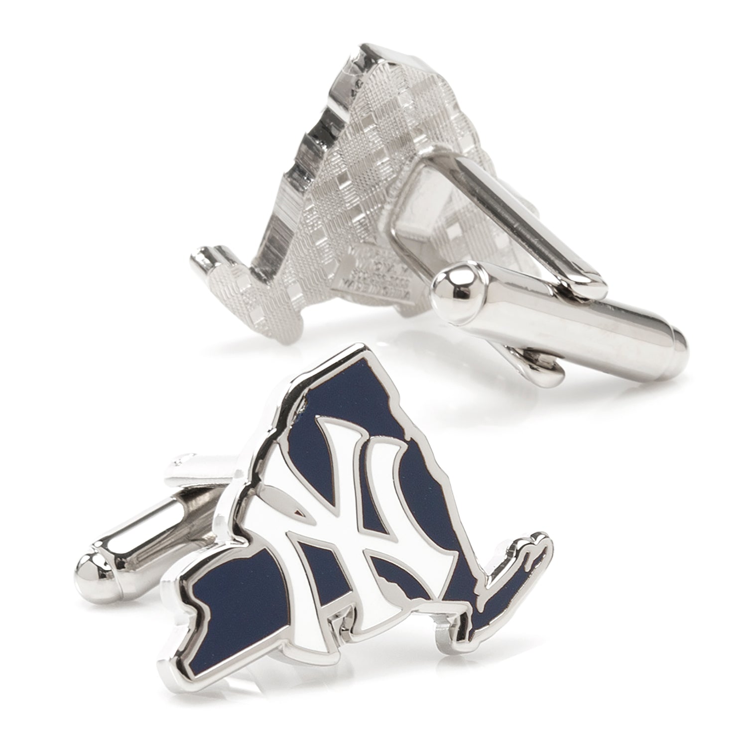 New York Yankees State Shaped Cufflinks in Silver Tone - Image 2