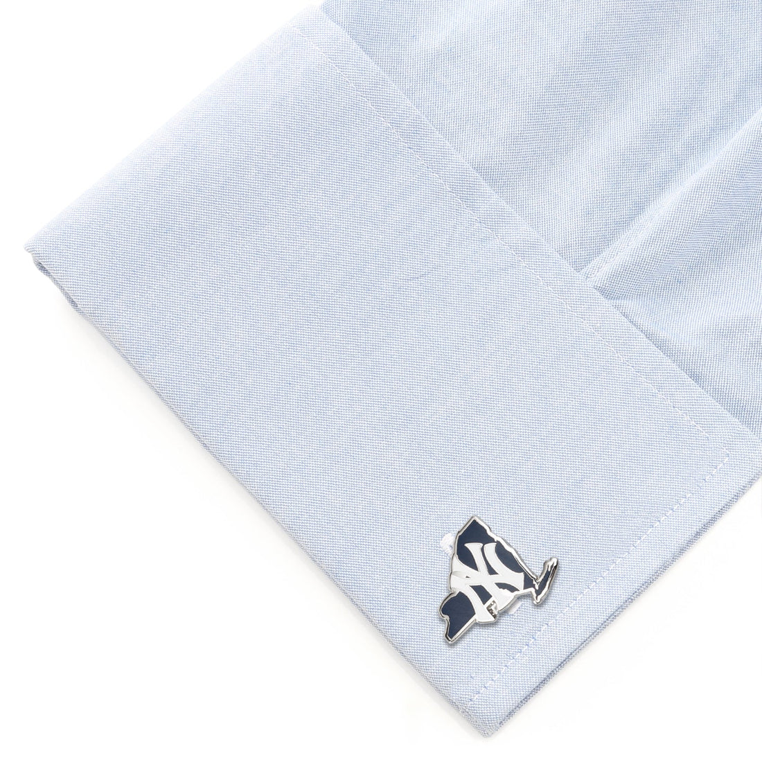 New York Yankees State Shaped Cufflinks in Silver Tone - Image 3