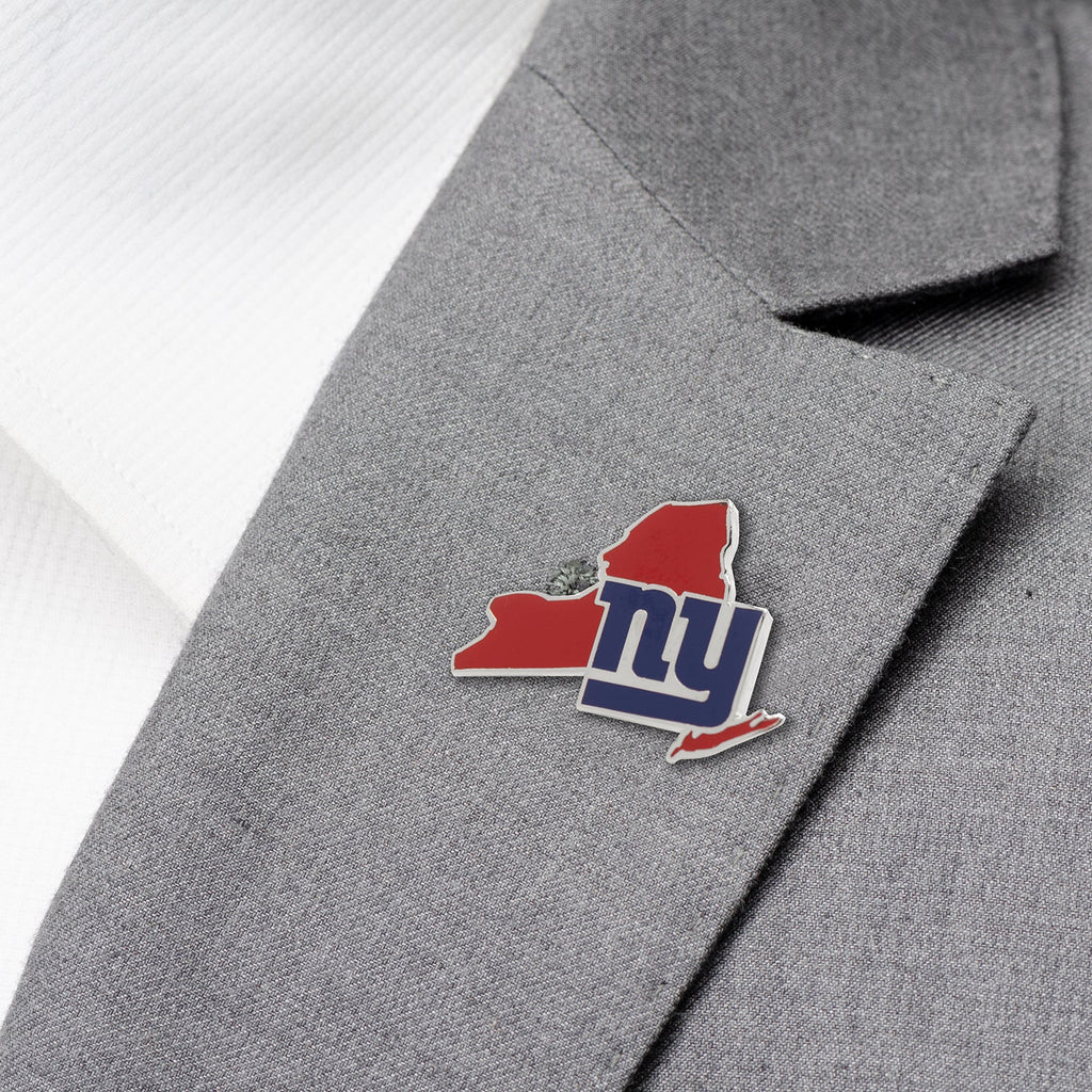 New York Giants State Shaped Lapel Pin in Red and Blue - Image 2