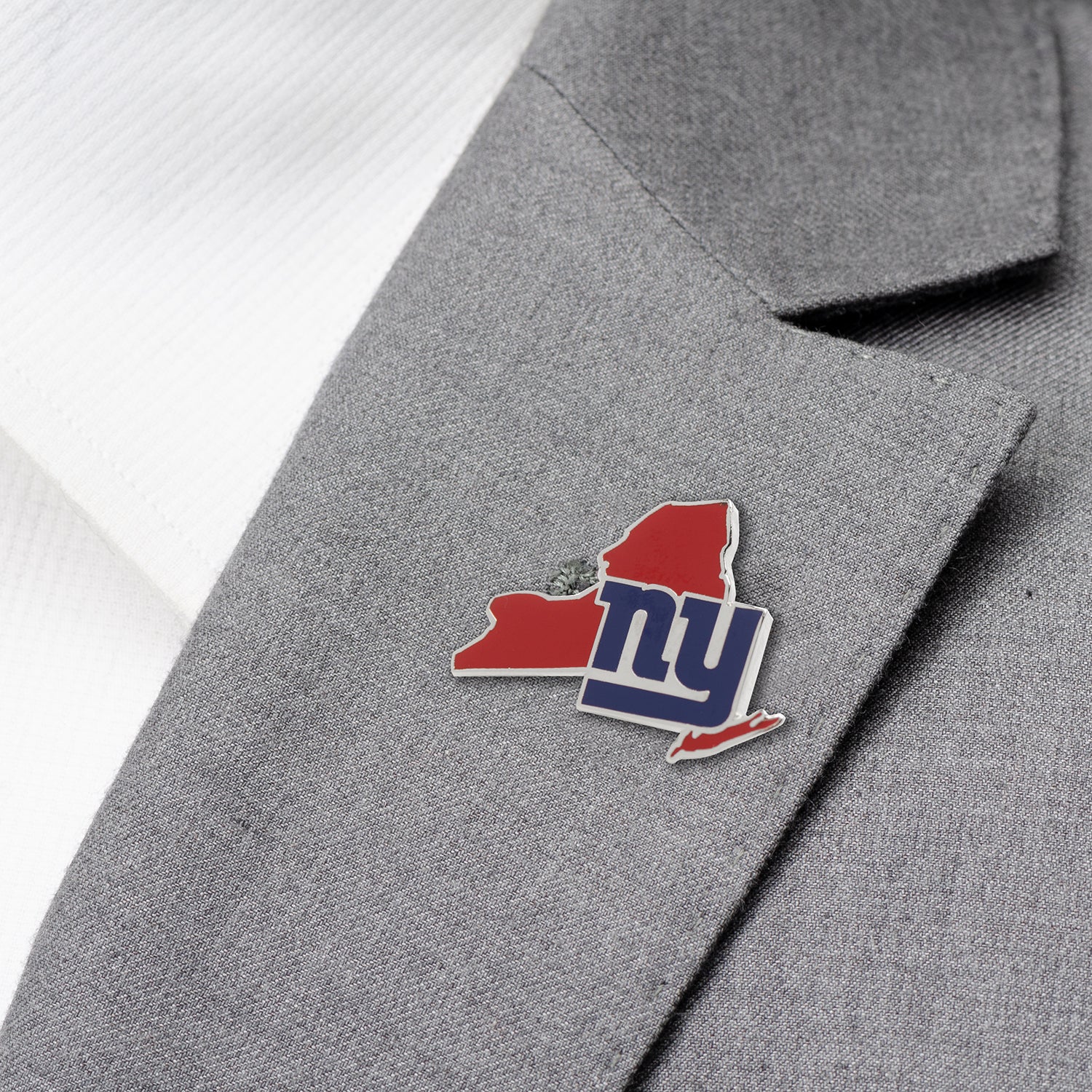 New York Giants State Shaped Lapel Pin in Red and Blue - Image 2