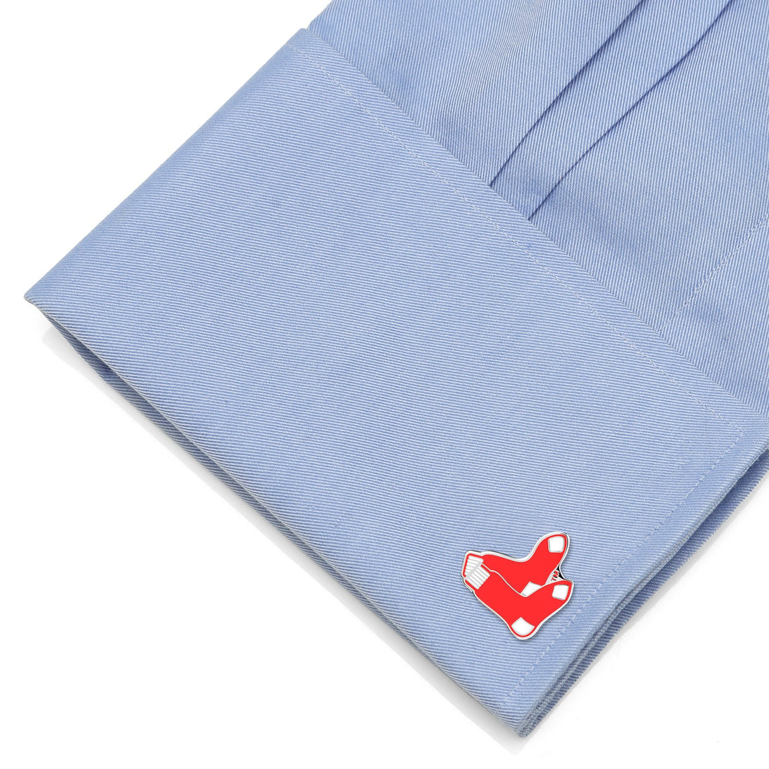 Boston Red Sox Logo Cufflinks in Silver Tone and Red Enamel - Image 3