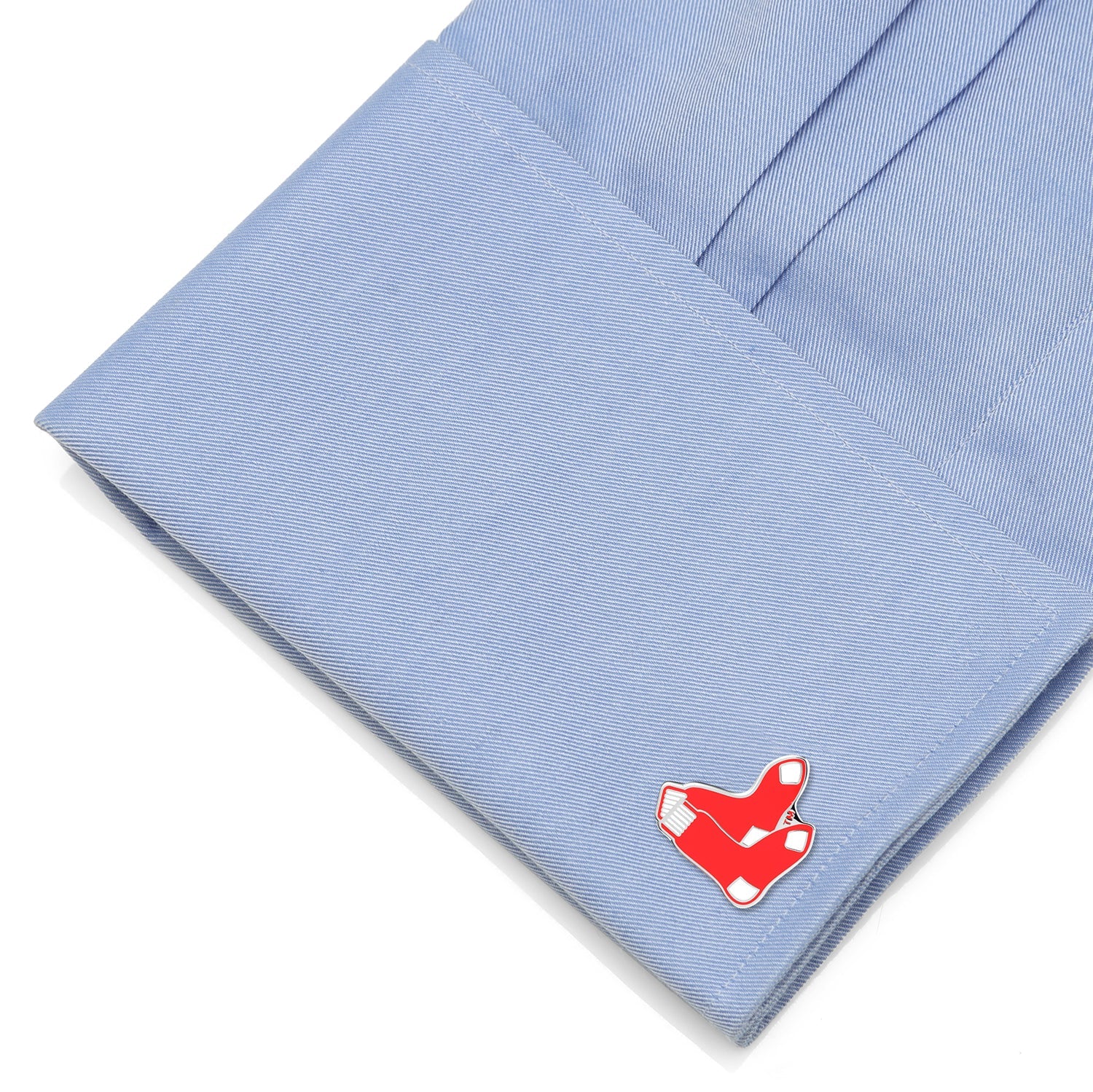 Boston Red Sox Logo Cufflinks in Silver Tone and Red Enamel - Image 3