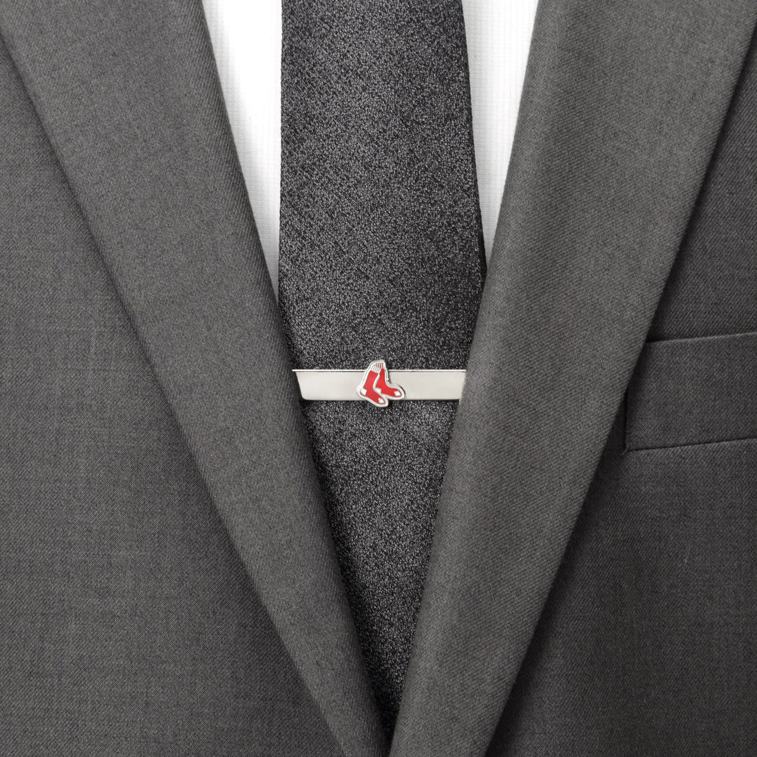 Boston Red Sox MLB Logo Tie Bar in Polished Silver Tone - Image 2
