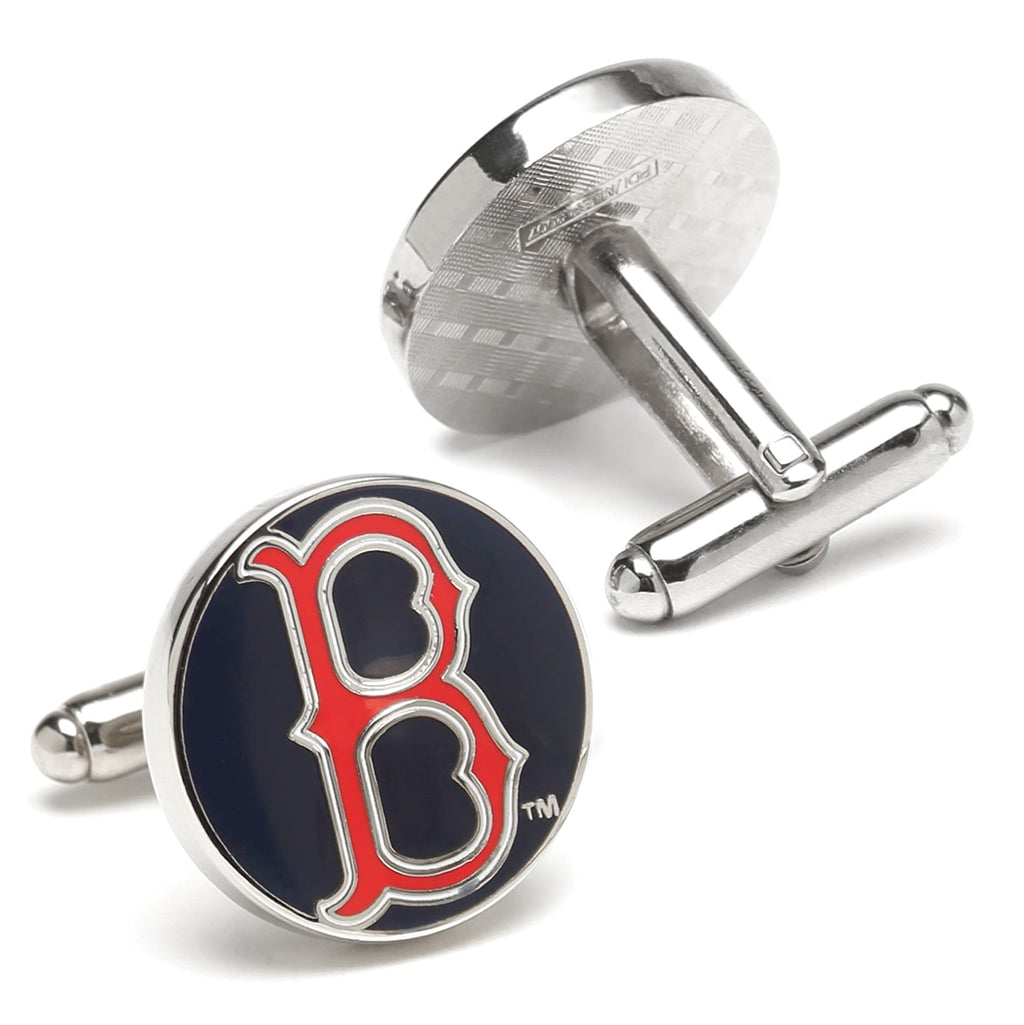 Boston Red Sox MLB Logo Cufflinks in Navy and Red Enamel - Image 2