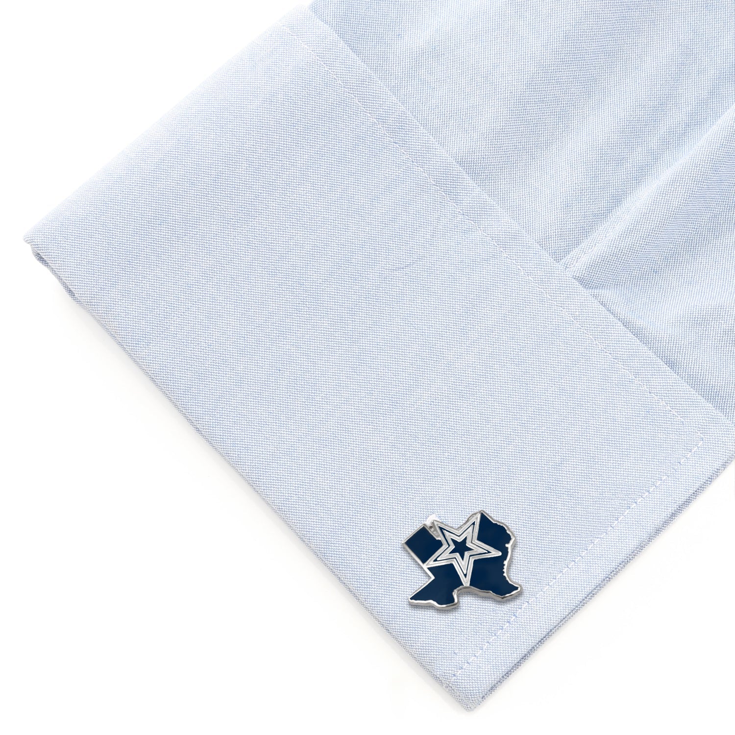 Dallas Cowboys Texas State Map Cufflinks in Silver Tone - Image 3