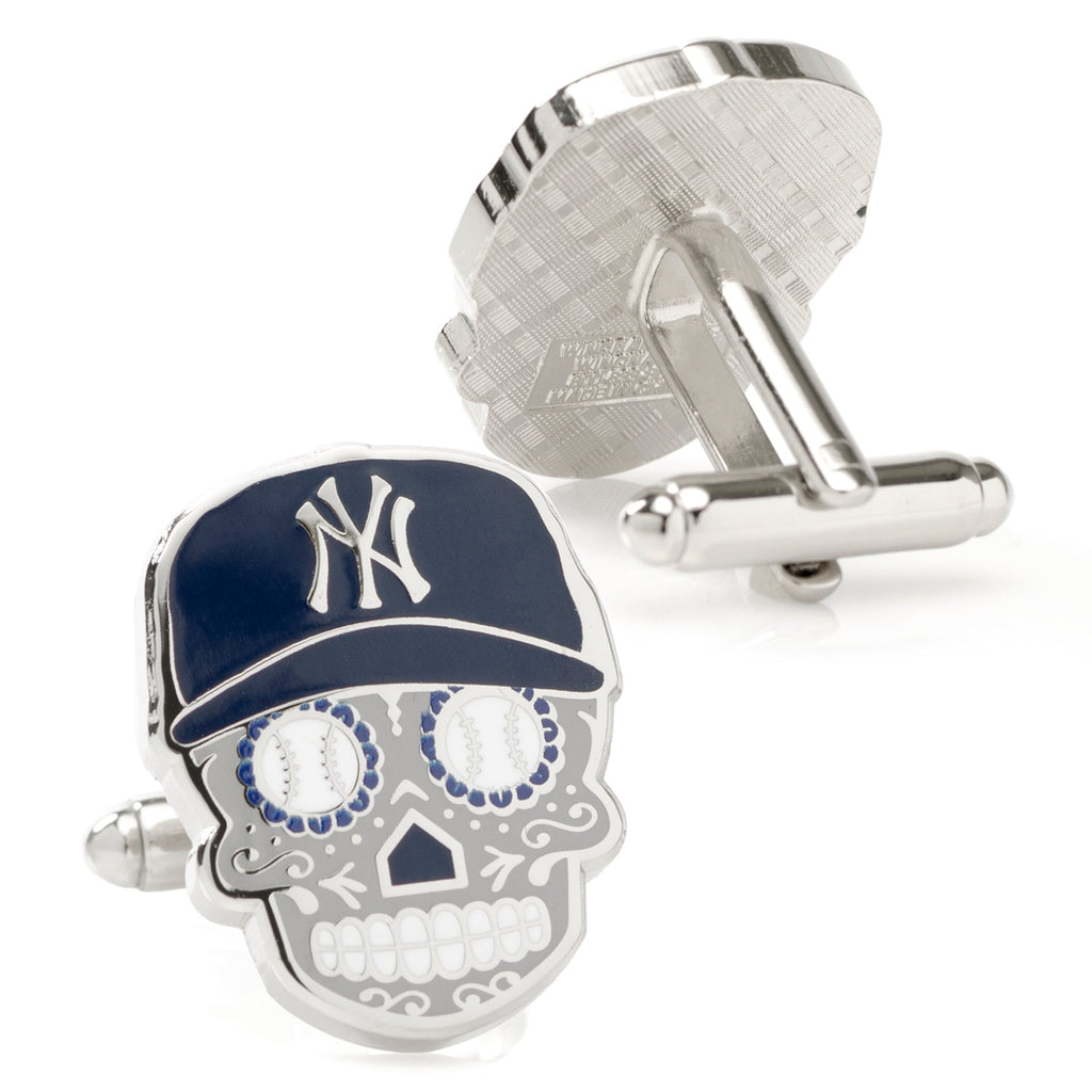 New York Yankees Sugar Skull Cufflinks - Baseball Team Gear - Image 2