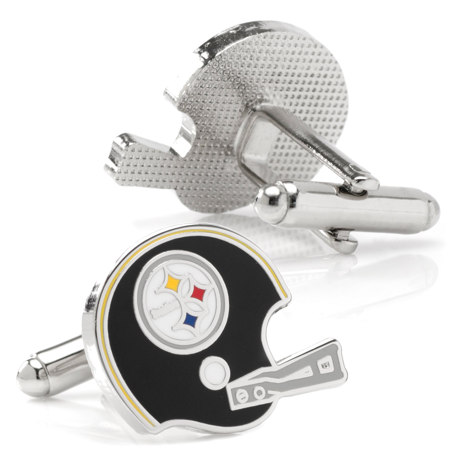 Pittsburgh Steelers NFL Retro Helmet Cufflinks in Silver - Image 2