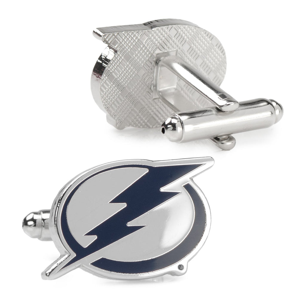 Tampa Bay Lightning NHL Logo Cufflinks in Silver and Enamel - Image 3