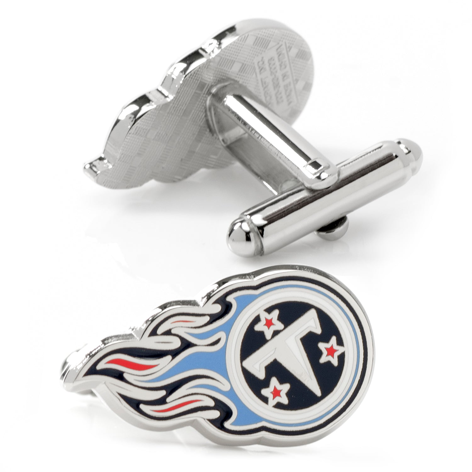 Tennessee Titans Enamel NFL Logo Cufflinks in Silver Tone - Image 2
