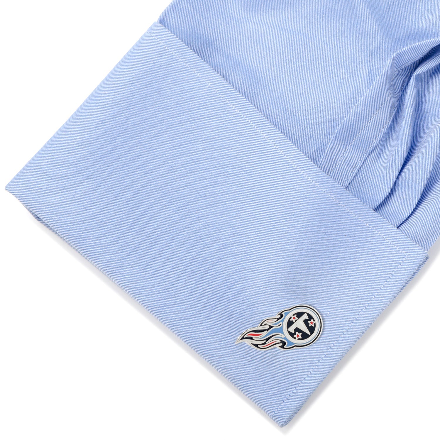 Tennessee Titans Enamel NFL Logo Cufflinks in Silver Tone - Image 3