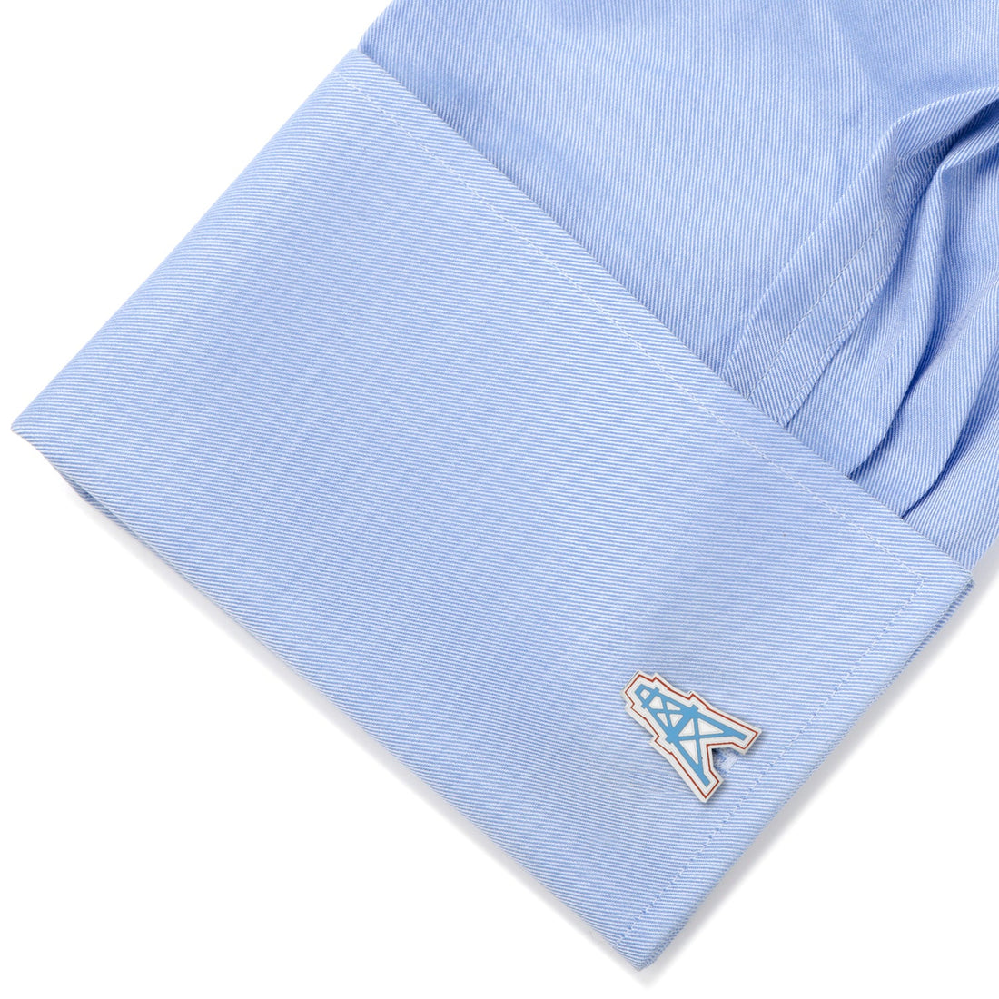 Vintage Houston Oilers NFL Logo Cufflinks in Silver Tone - Image 3