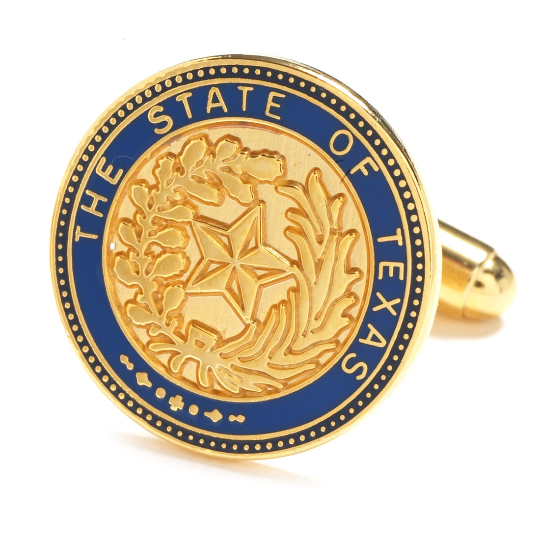 Gold and Blue State of Texas Seal Cufflinks - Image 2