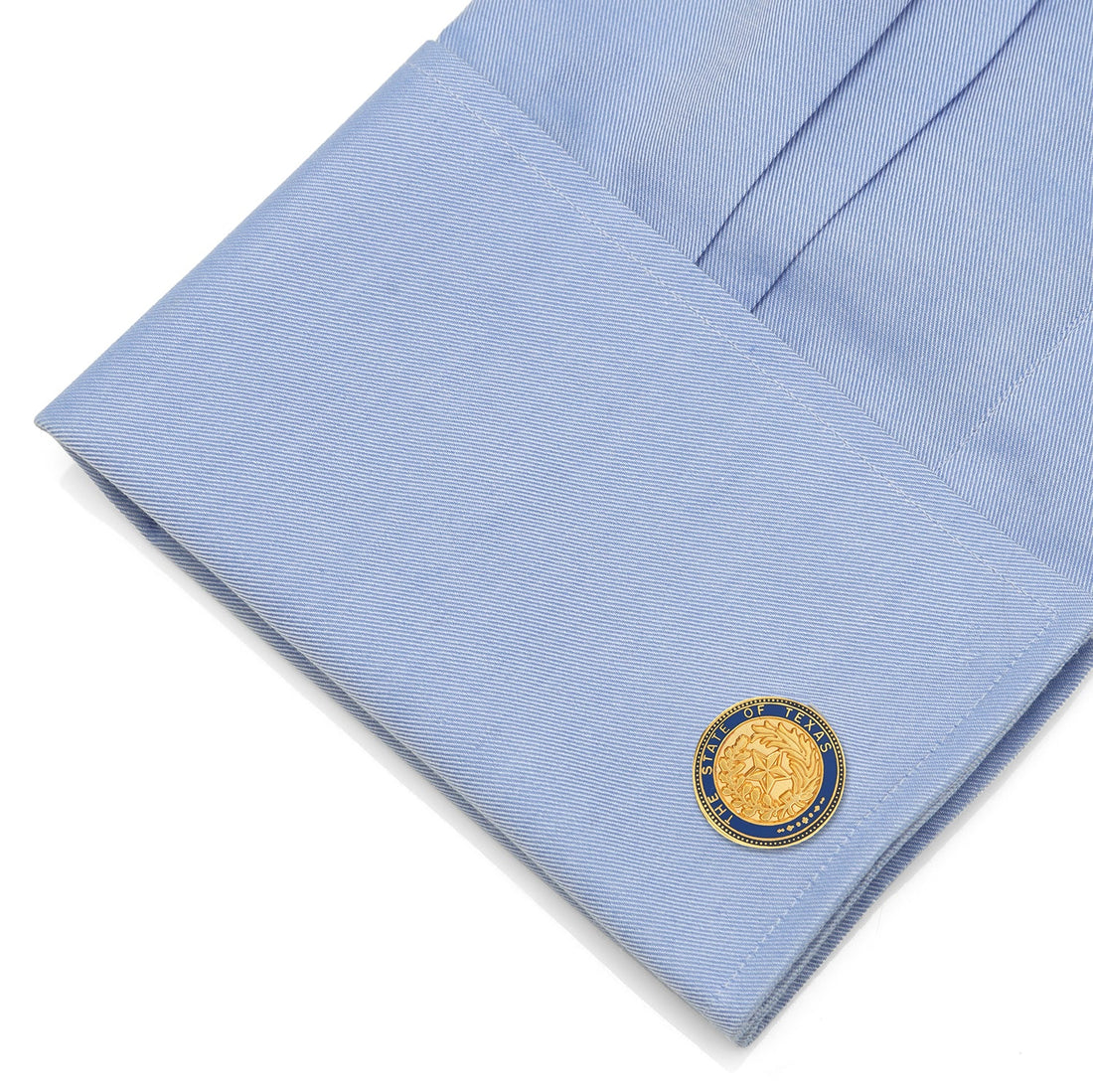 Gold and Blue State of Texas Seal Cufflinks - Image 3