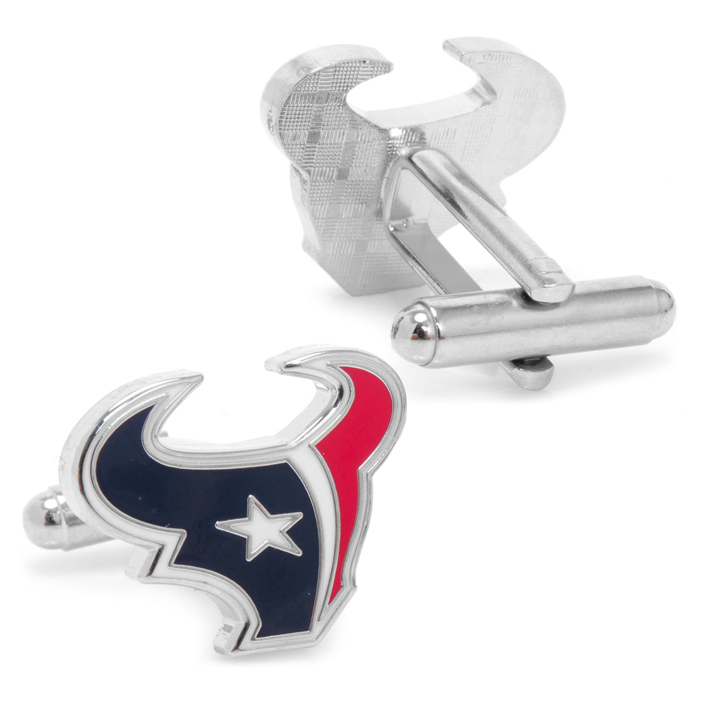 Houston Texans NFL Logo Enamel Cufflinks Silver Tone - Image 2