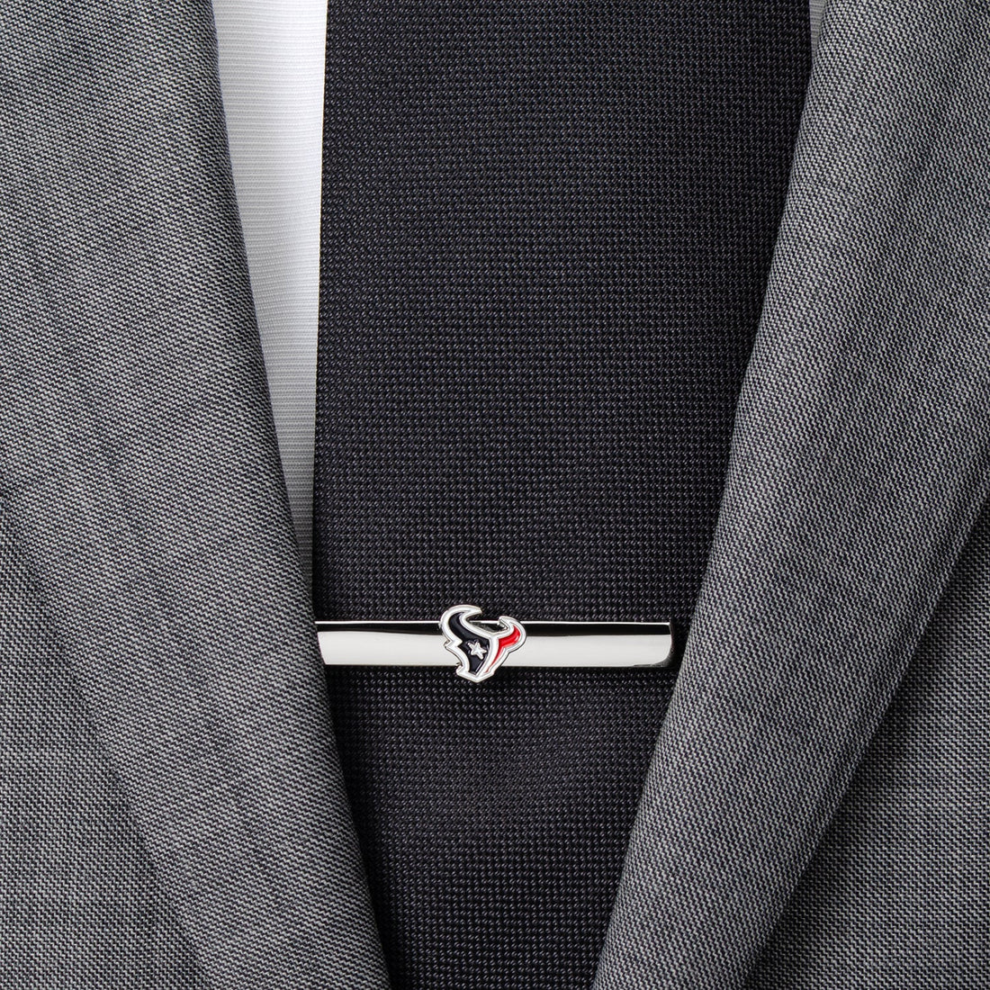 Houston Texans NFL Logo Tie Clip in Silver Plated Finish - Image 2