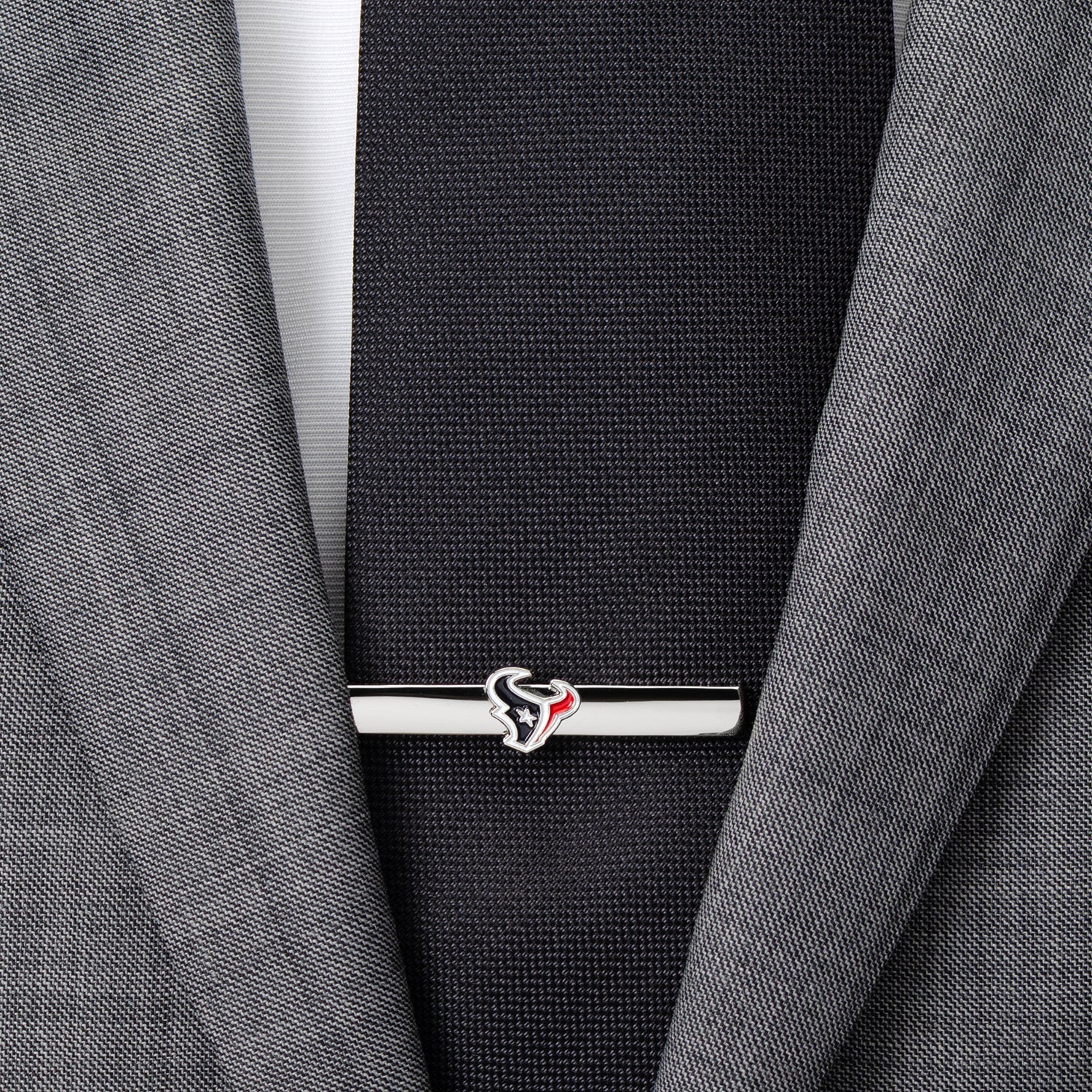 Houston Texans NFL Logo Tie Clip in Silver Plated Finish - Image 2