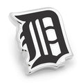 Detroit Tigers MLB team logo lapel pin in silver tone metal with enamel details