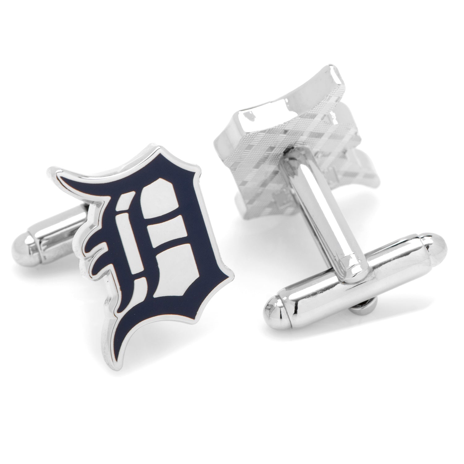 Detroit Tigers MLB Logo Silver Tone Cufflinks - Image 2