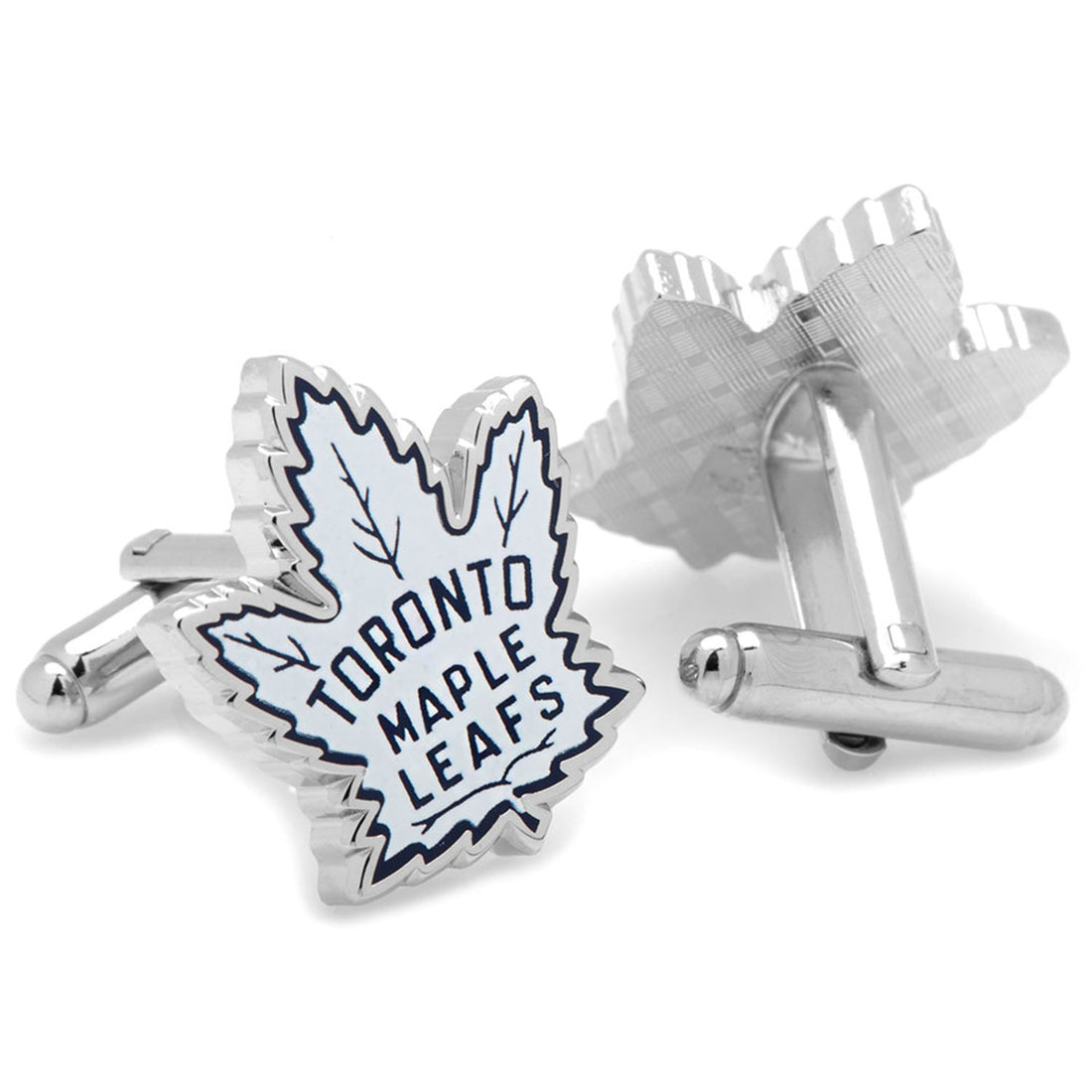 Toronto Maple Leafs Throwback NHL Logo Silver Tone Cufflinks - Image 2