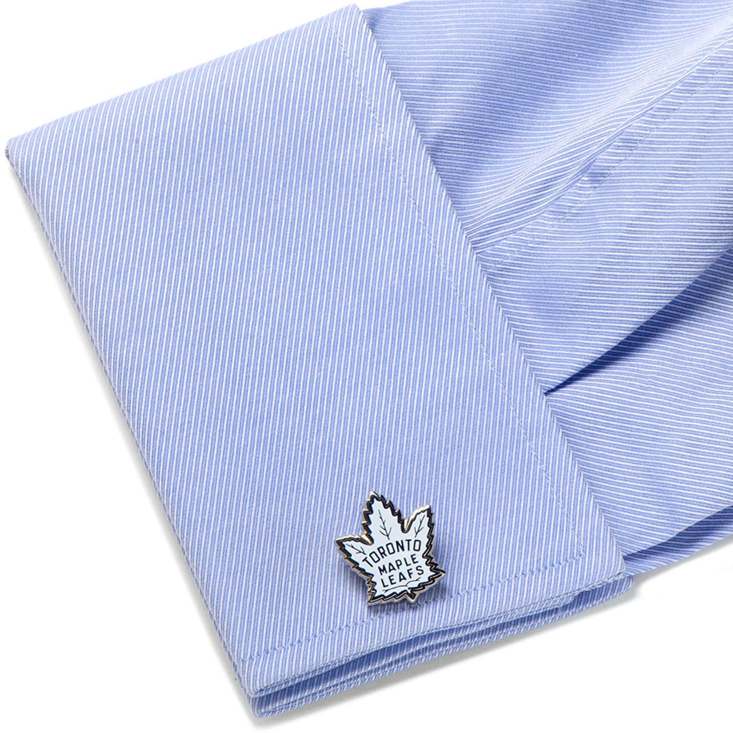 Toronto Maple Leafs Throwback NHL Logo Silver Tone Cufflinks - Image 3