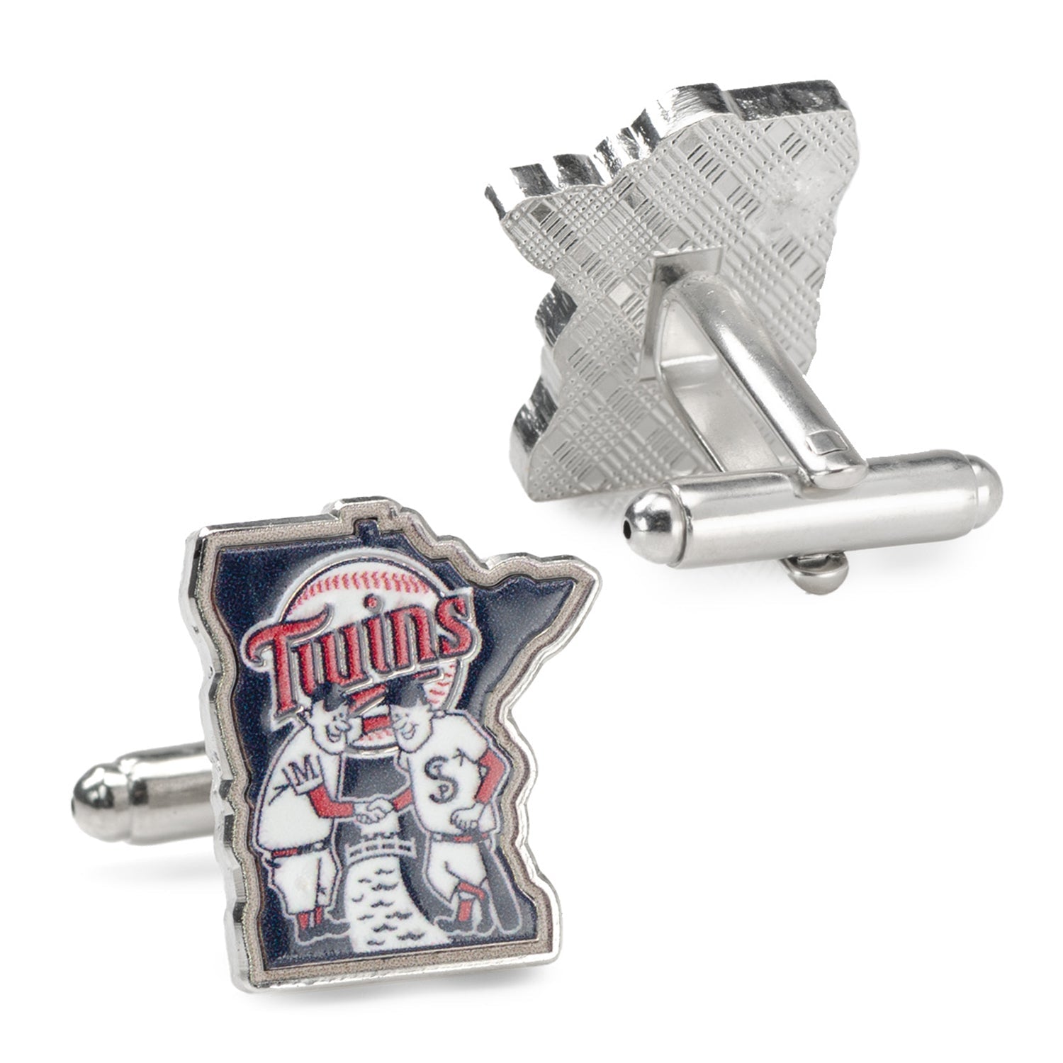 Minnesota Twins Minnie & Paul MLB Baseball Logo Cufflinks - Image 3