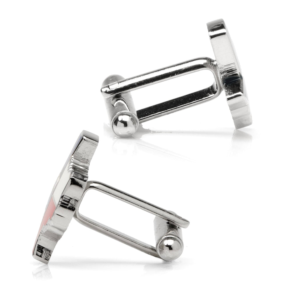 Texas State Flag Shaped Cufflinks in Silver and Enamel