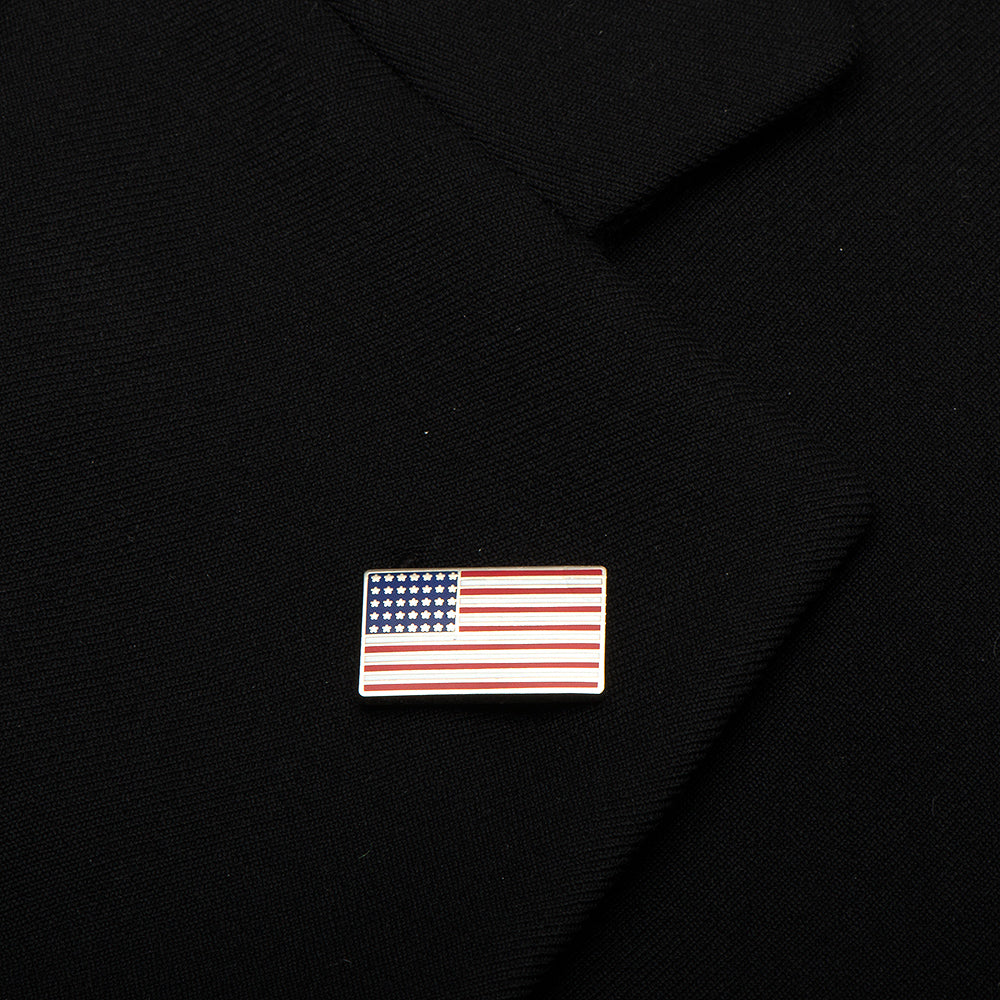 Classic American Flag Lapel Pin Red White and Blue Enamel - Image 2