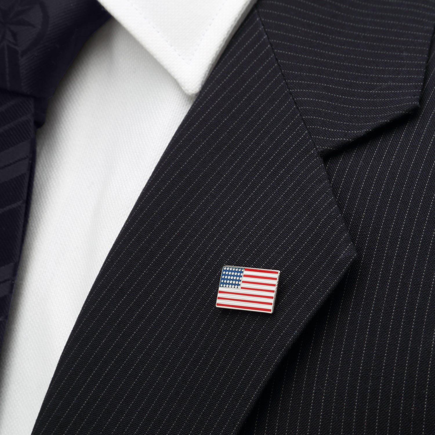 Classic American Flag Lapel Pin Red White and Blue Enamel - Image 5
