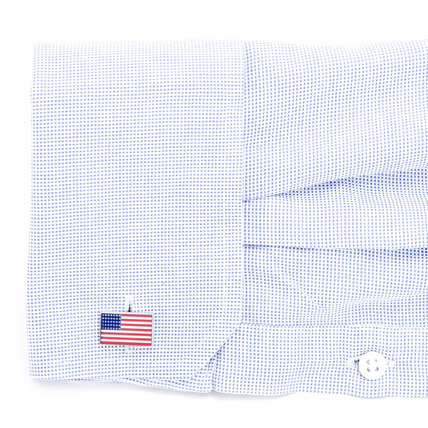 American Flag Patriotic Red White and Blue Enamel Cufflinks - Image 2