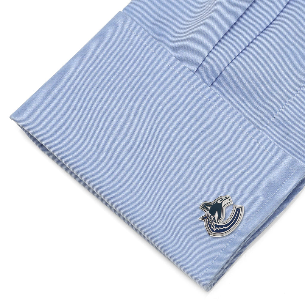 Vancouver Canucks NHL Hockey Team Logo Cufflinks Silver Tone - Image 3