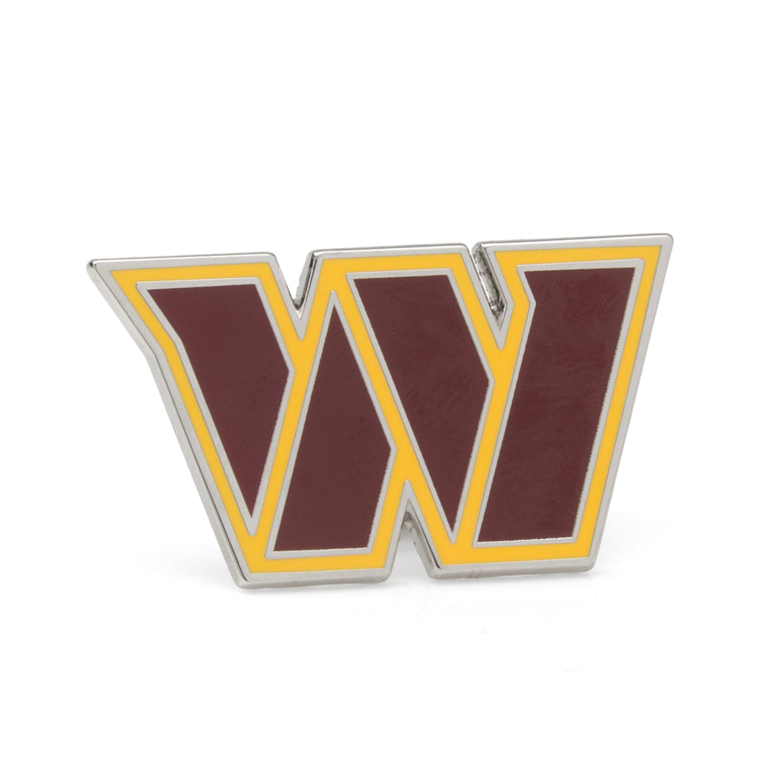 Washington Commanders NFL logo lapel pin in enamel and silver tone metal.