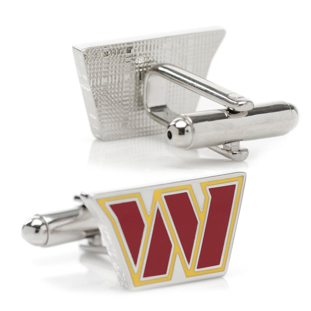 Washington Commanders NFL Logo Enamel Silver Tone Cufflinks - Image 2