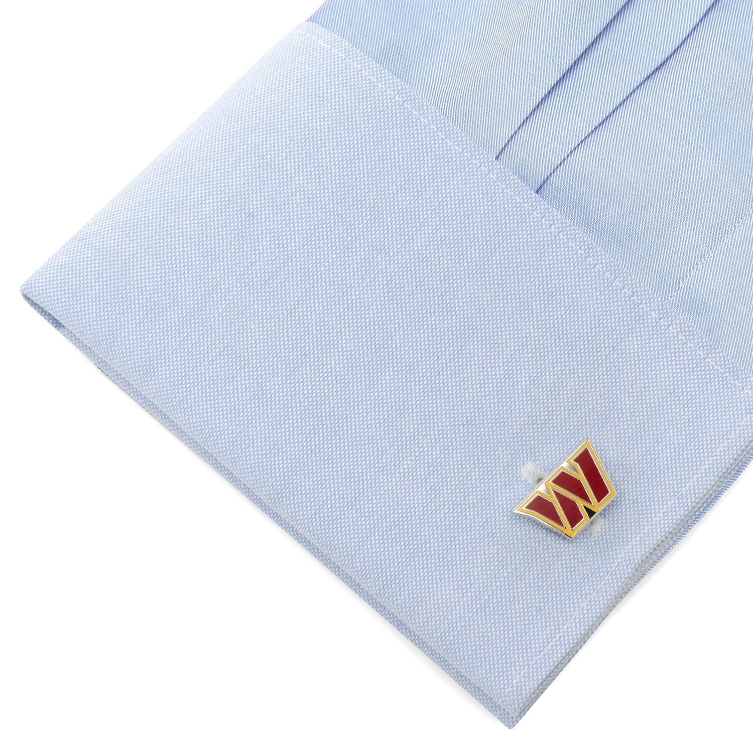 Washington Commanders NFL Logo Enamel Silver Tone Cufflinks - Image 3