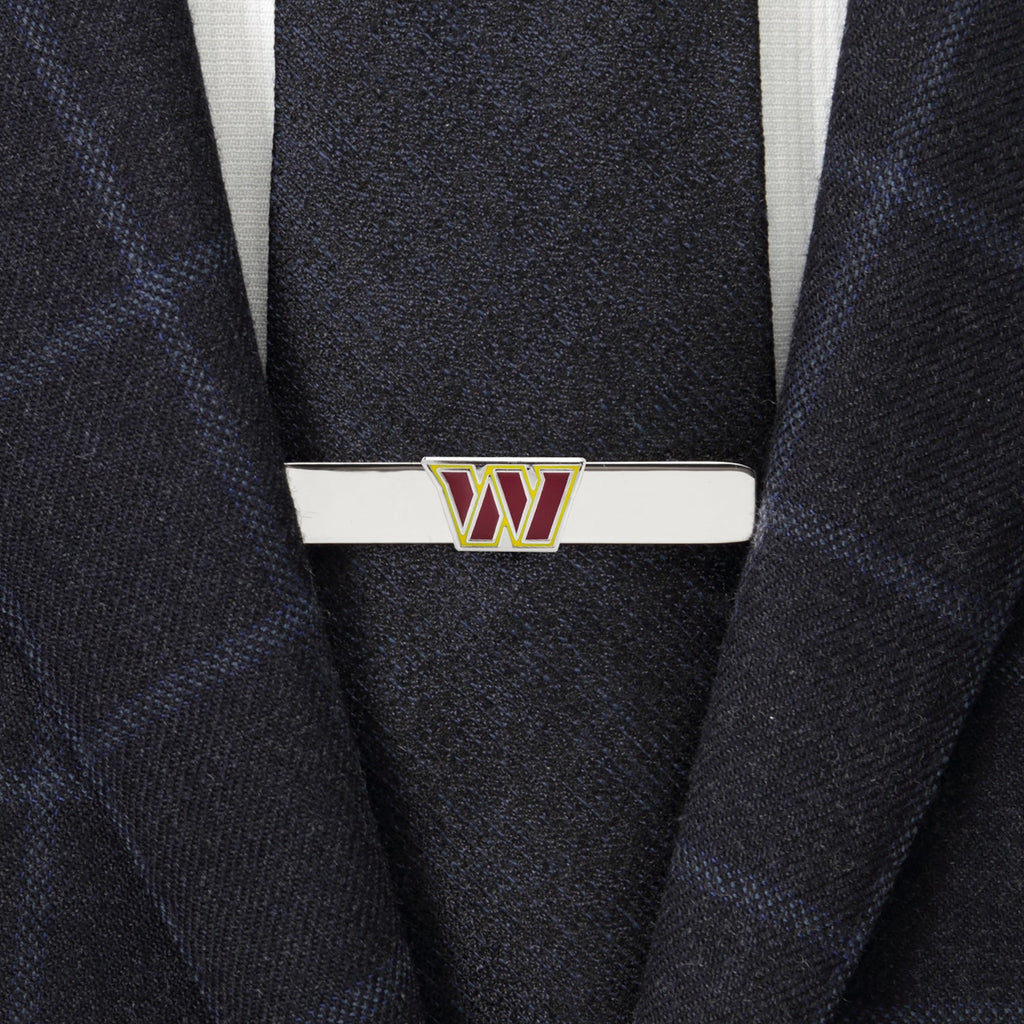 Washington Commanders NFL Team Logo Silver Tone Tie Clip - Image 2